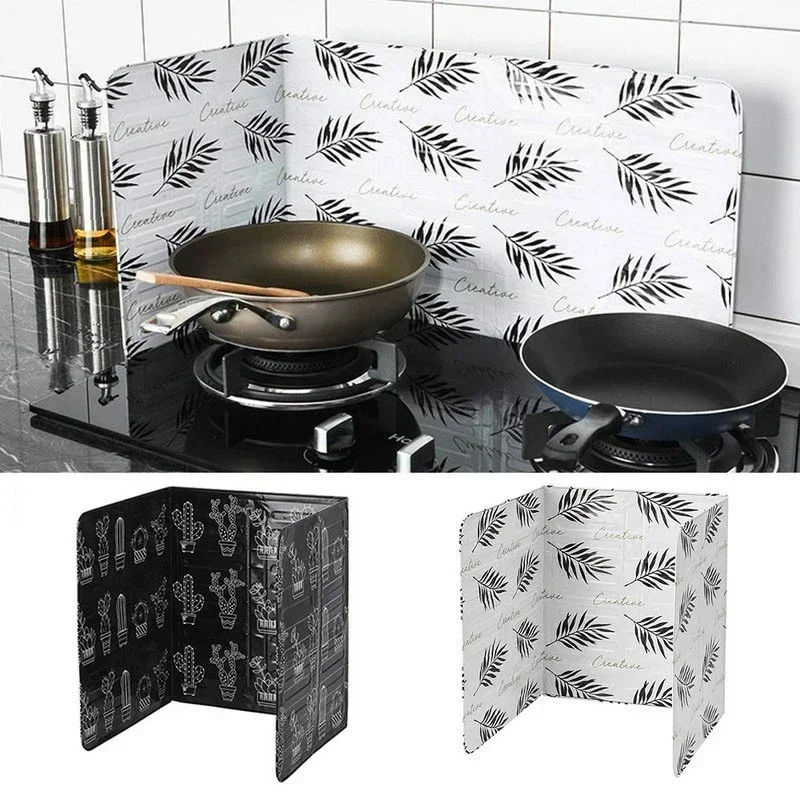 Oil Splash Shield Plate Frying Oil Foldable Kitchen Cooking Splashing Protection Gas Stove Removal Rust Guard Against Stove