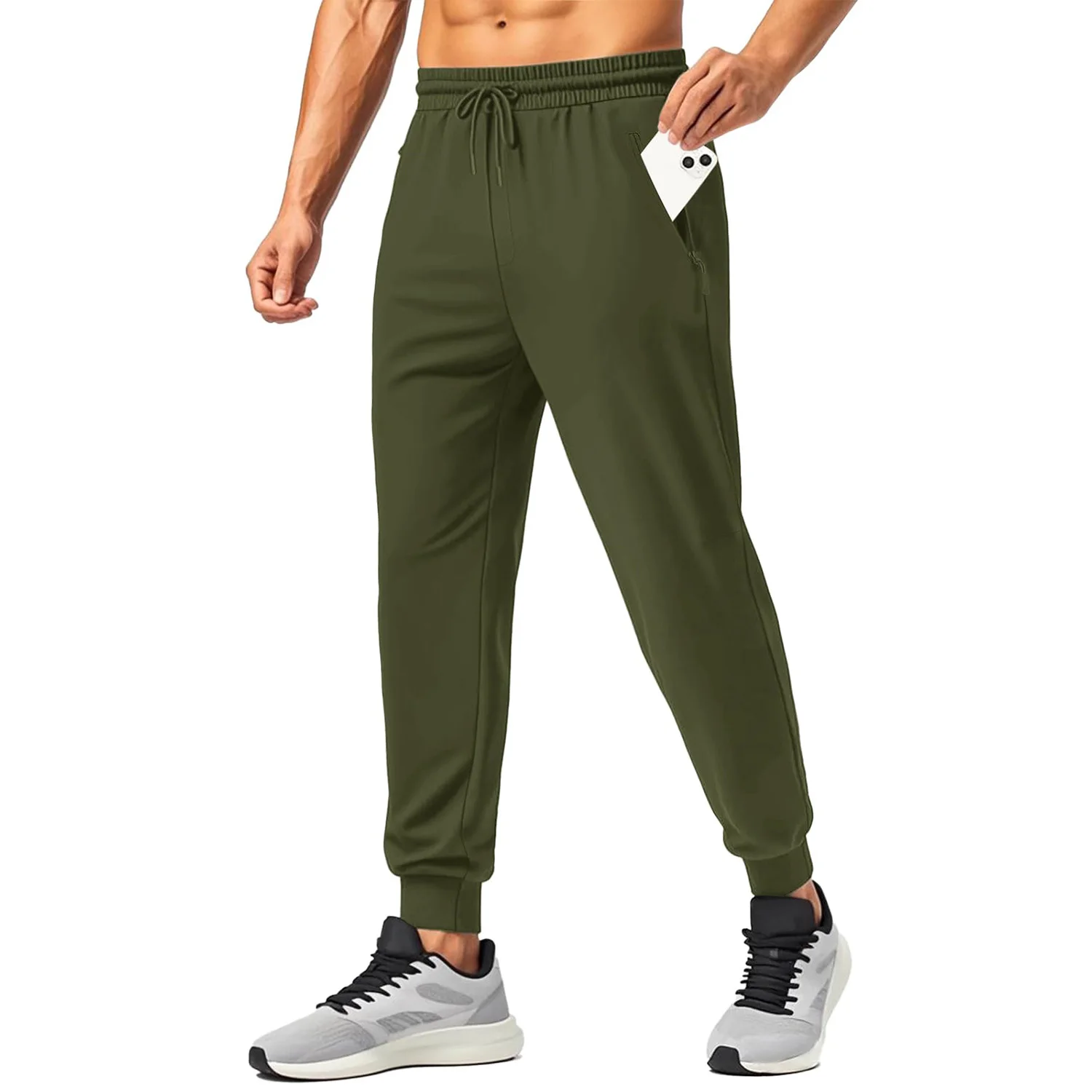 EKLENTSON Herren-Wanderhose, leichte, schnell trocknende Sporthose mit Reißverschlusstaschen, dehnbare, konische Beine, Lauftraining – Detail 19