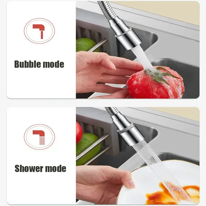 Stainless Steel 1080° Rotating Faucet Sprayer Head | Universal for Kitchen/Washbasin | Bubbler Tap with Splash Proof Nozzle