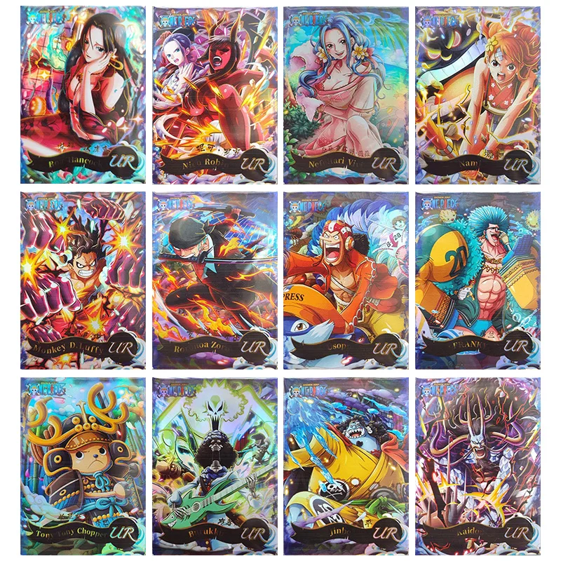 

Anime ONE PIECE Rare UR Reflections Flash Cards Hancock Robin Vivi Nami Luffy Toys for boys Collectible Cards Birthday Gifts