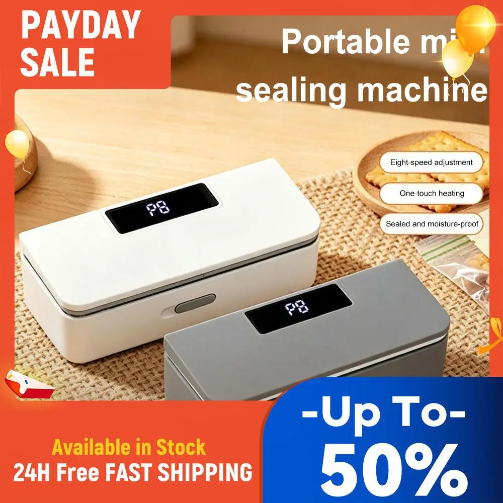 Fridge Magnet Sealer LED Display Mini Bags Sealer and Cutter USB-C Rechargeable Bag Sealers for Restaurant&Apartment&Dormitory 1