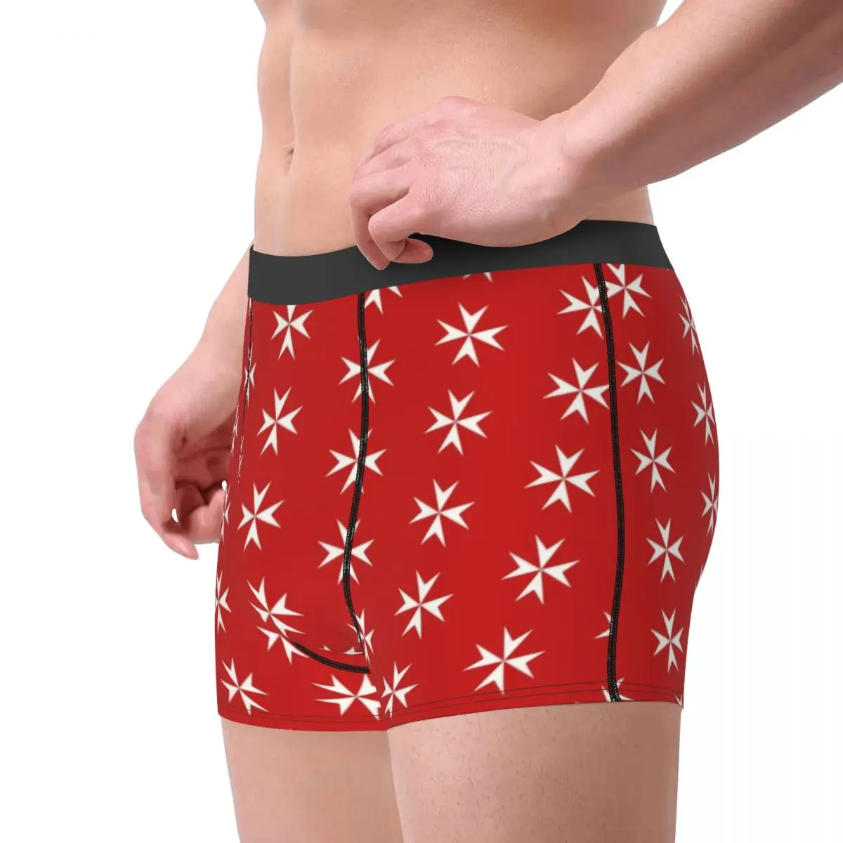 Custom Maltese Cross Flag Underwear Men Breathbale Boxer Briefs Shorts Panties Soft Underpants For Male 3