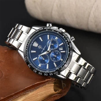 New  Quartz Watch for Men Luxury Brand Grand---Seiko SLGC001G Tentagraph Evolution 9 Collection Steel Strap Chronograph