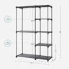 SONGMICS Portable Closet, Freestanding Closet Organizer, Clothes Rack with Shelves, Hanging Rods, Storage Organizer 6
