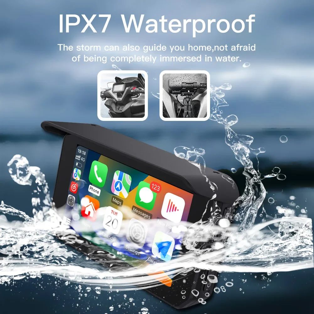 Autoabc Wireless Display Screen Motorcycles Gps Navigator Auto Gps Bt 5 Inch Waterproof Motorcycle