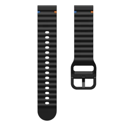 Premium 22mm Silicone Sport Watch Strap - Universal Replacement Wristband Bracelet for CMF Watch Pro (Black)
