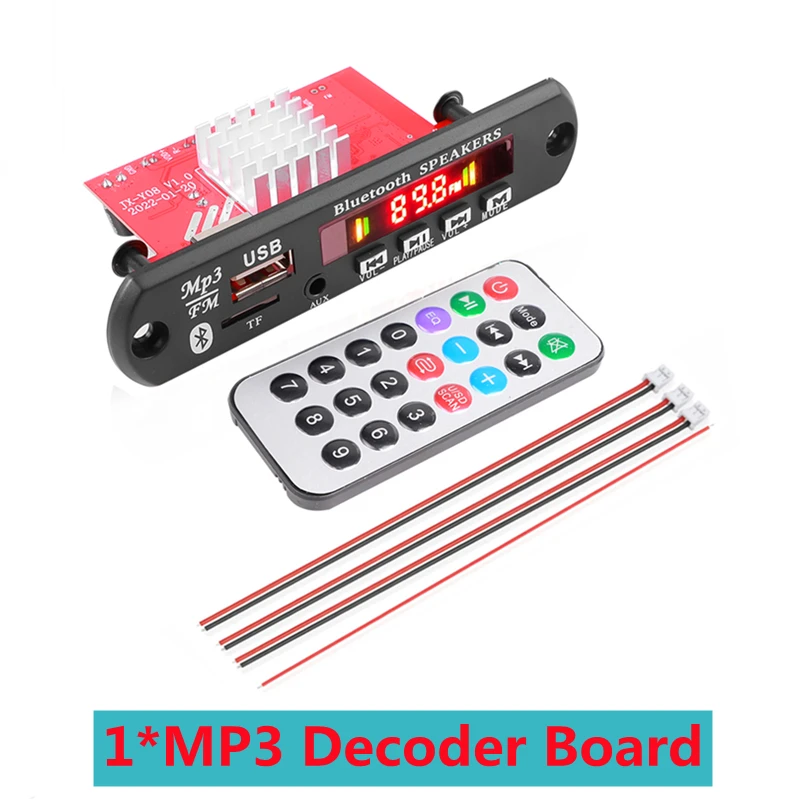 mp3player juice 2*60W Amplifier 8-24V HiFi Stereo MP3 Decoder Board 120W Bluetooth 5.0 Car FM Radio Module Support TF USB AUX Radio For Speaker spotify mp3 player MP3 Players