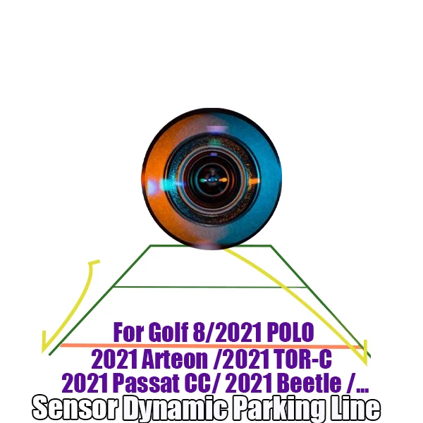 フォルクスワーゲンゴルフ用のエンブレム付きリアビューカメラ