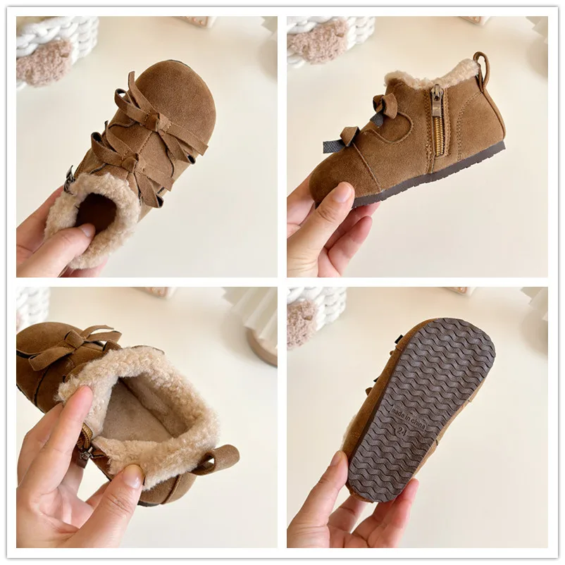 Girls Winter Fuzzy Casual Shoes Soft Sole