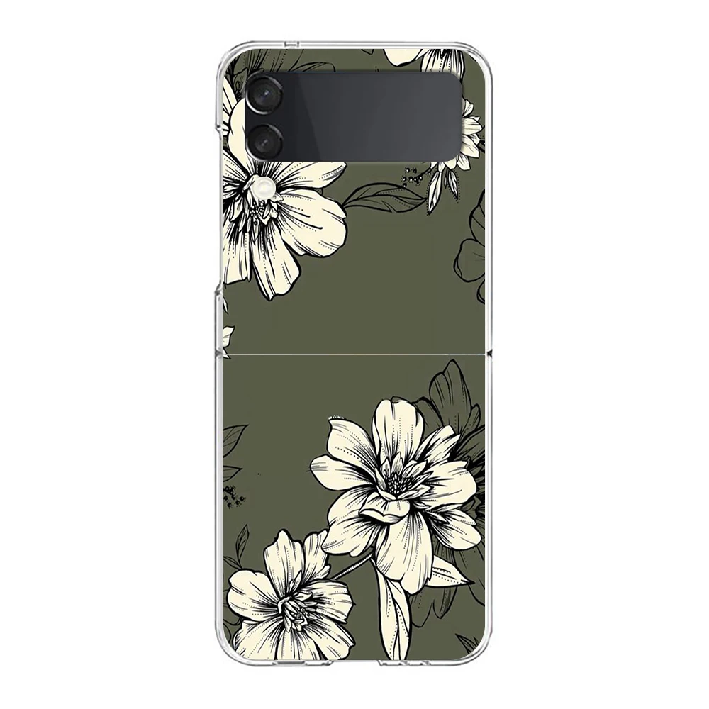 Artistic Flower Design Shockproof Dustproof Hard Folding Phone Case