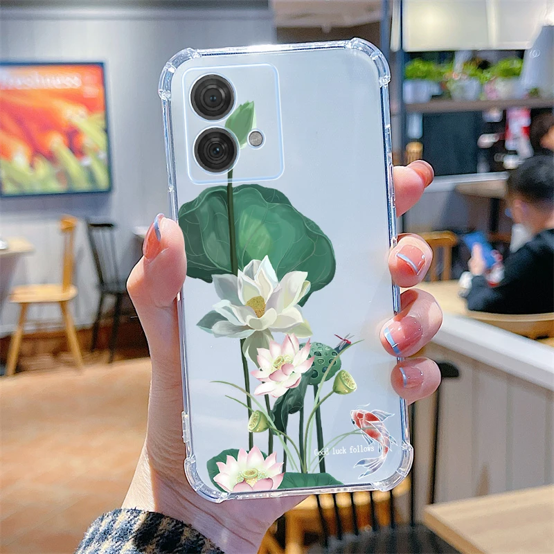 Elegant Flower Transparent Phone Case - Edge Series Compatibility
