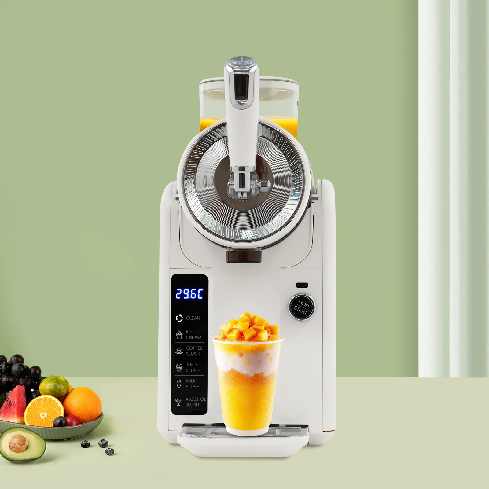 Frozen Dink Machine with 5 Modes Shaved Ince Machine for Home Self-Cleaning 0.48Gal Capacity for Milkshake Ice Cream