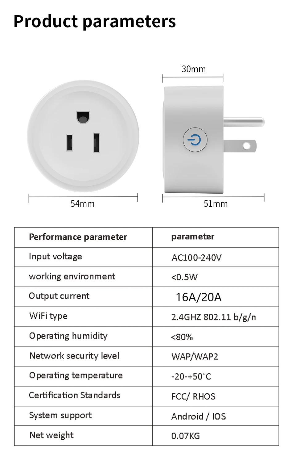 Tuya Smart Wifi Plug US Standard Wireless Outlet Remote Control Smart Home Appli