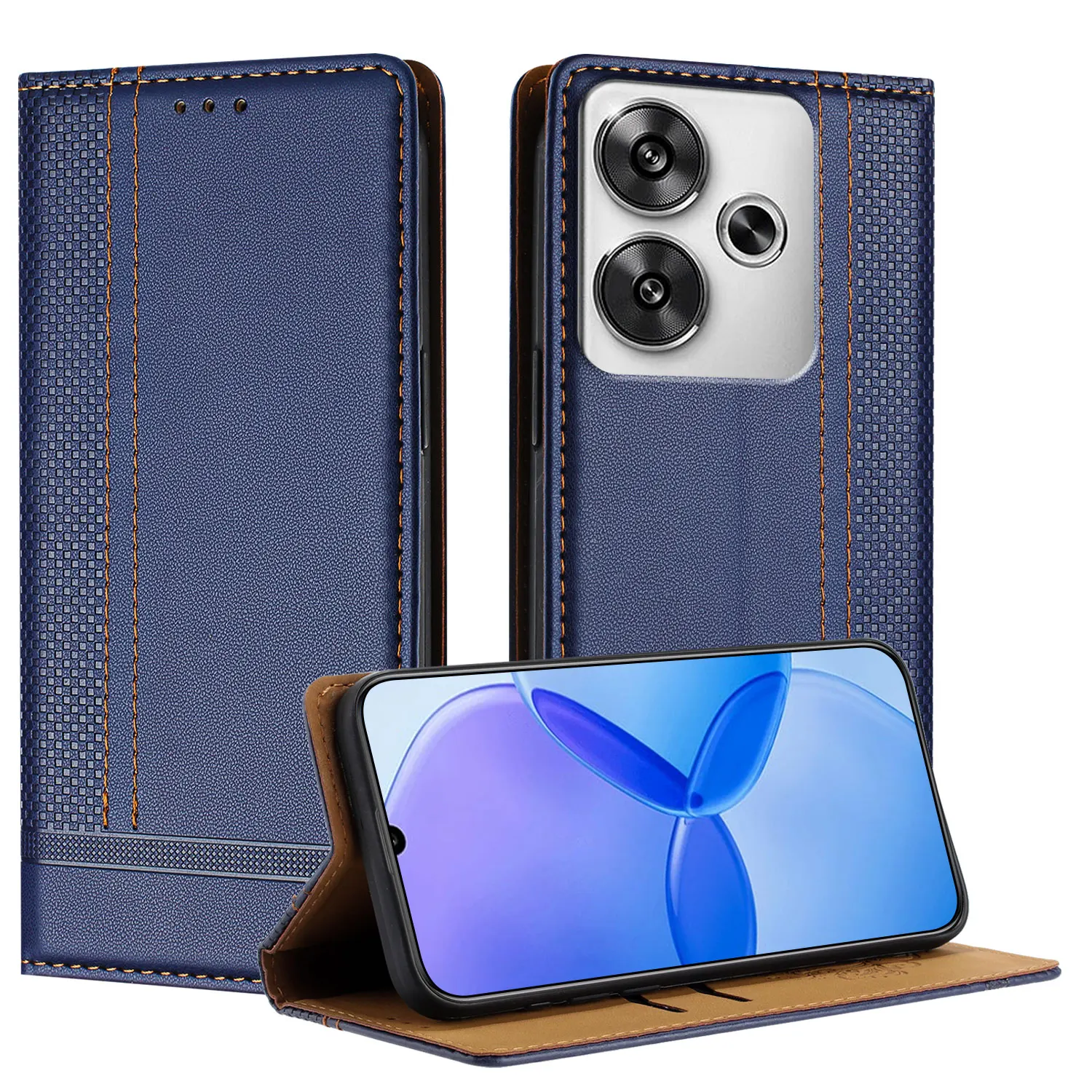 Luxury Leather Flip Case with Magnetic Closure & Back Cover Protection