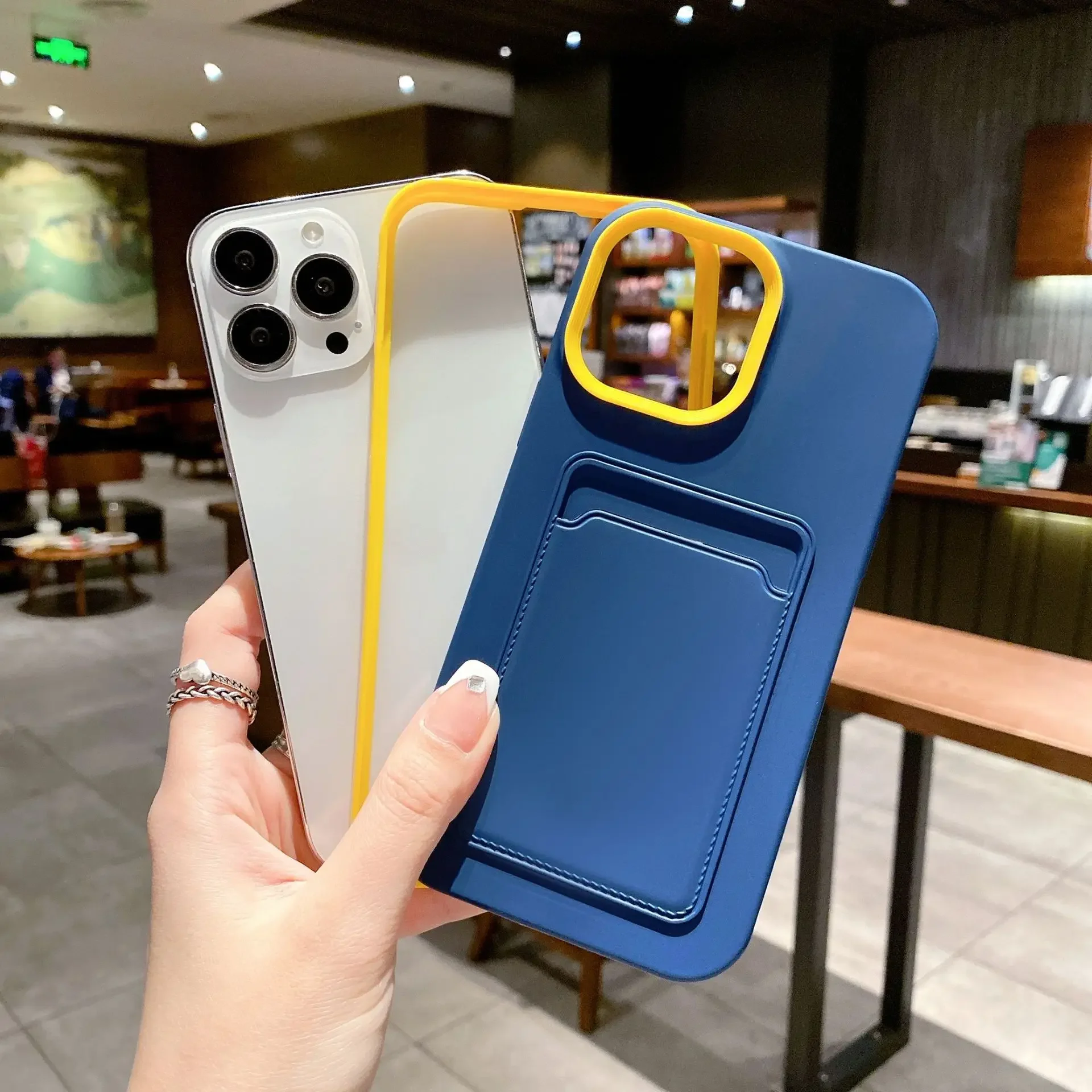 Liquid silicone Wallets phone case For iPhone 11 12 13 Pro Max 14 15 Plus X XS XR Card Holder Smartphones Protector Back Cover