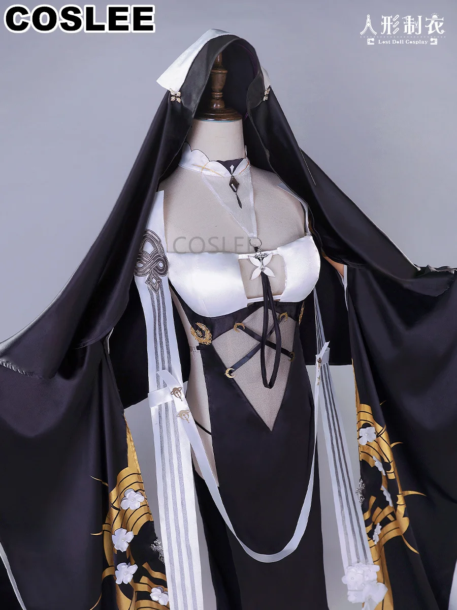 COSLEE Azur Lane HMS Implacable Nun Uniform Black White Daily Dress Cosplay Costume Halloween Party Outfit For Women S-L