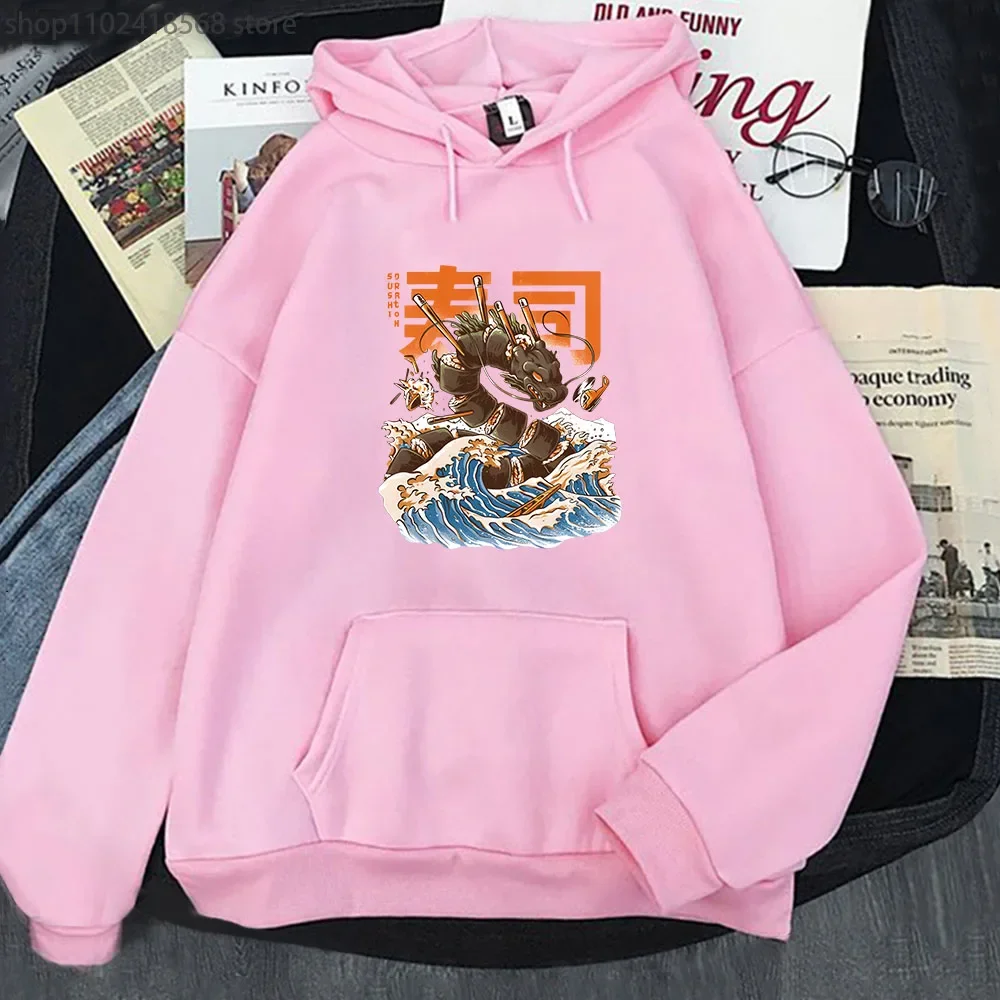 Great Sushi Dragon Hoodies Japanese Style Sweatshirt High Street Streetwear Women Clothing Harajuku Men Pullover Y2k  Sudaderas