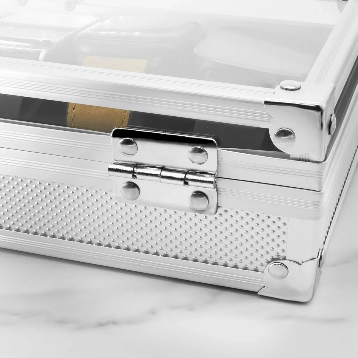 Watch Storage Box Useful Aluminium Watches Box 12 Grid Slots Jewelry Watches Display Storage Square Case Suede Inside Rectangle Holder