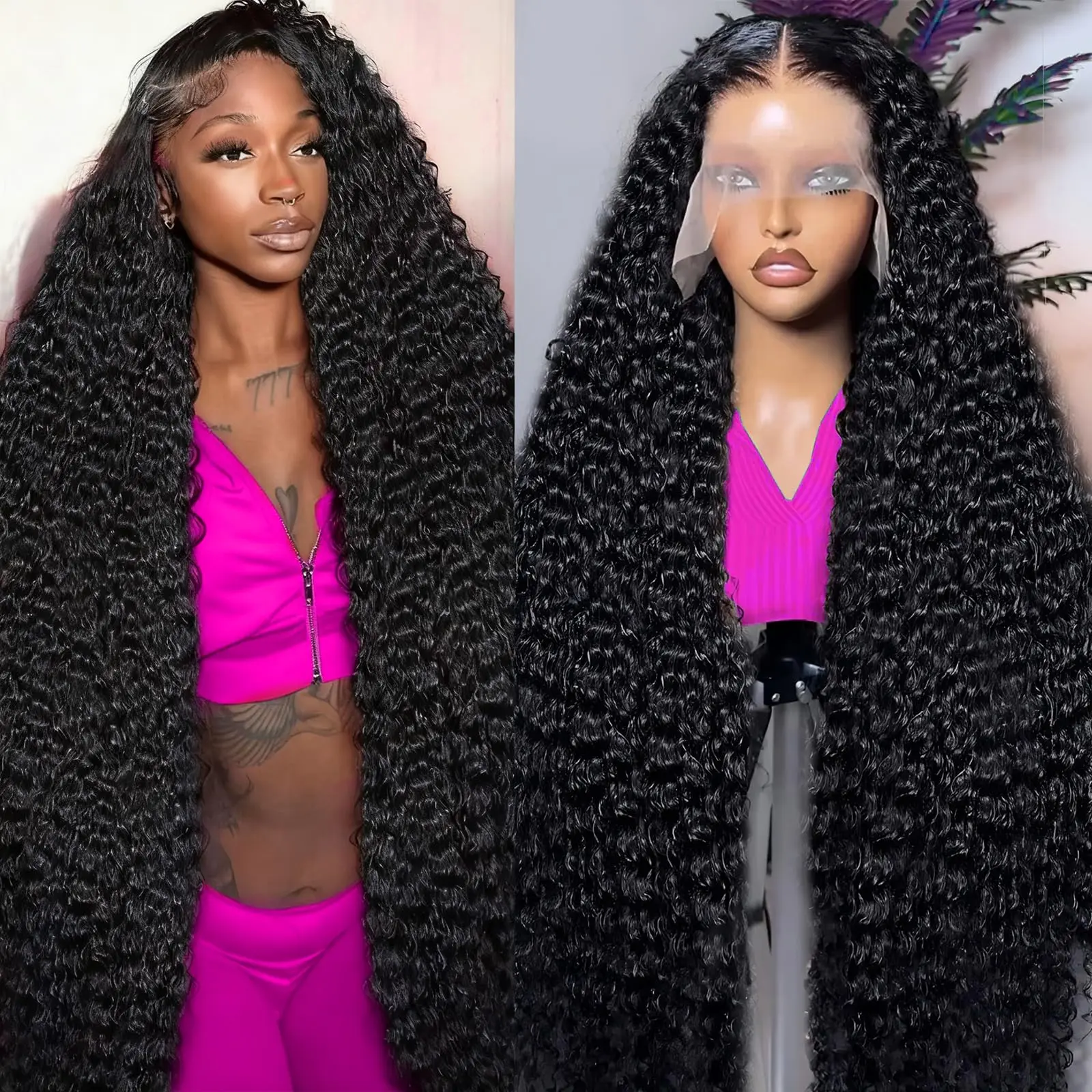 250 Density Loose Deep Wave 13x6 Lace Front Human Hair Wigs Brazilian 30 40 Inches Curly Water Wave HD 13x4 Lace Frontal Wig 2