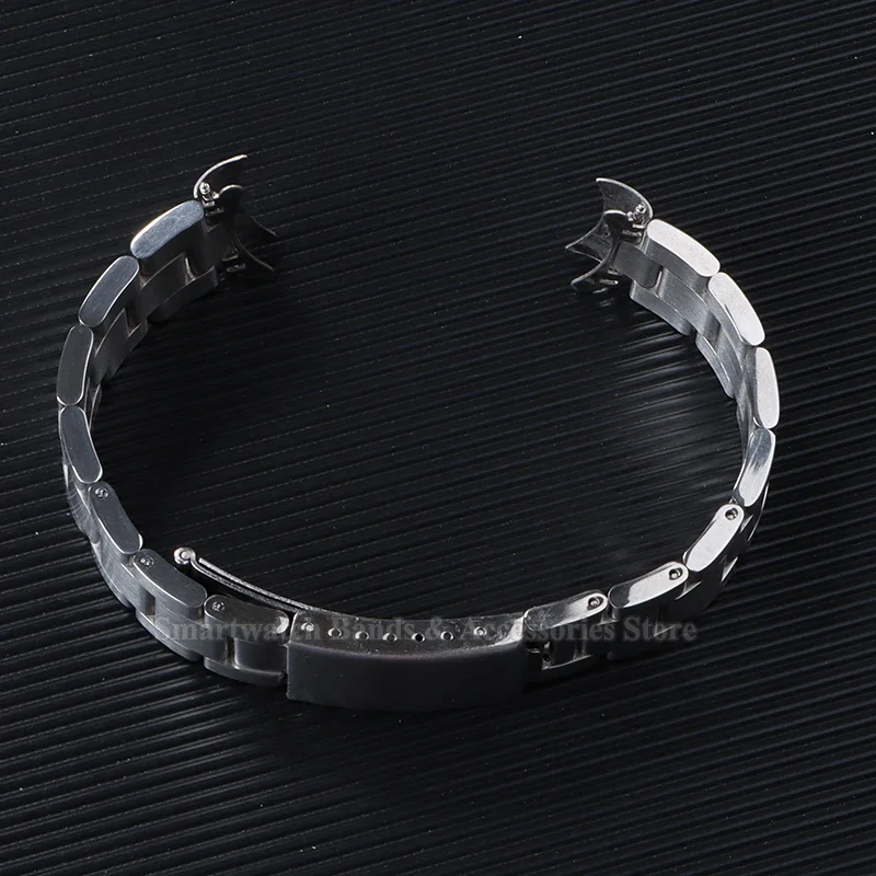 Premium Curved End Stainless Steel Watch Strap with Folding Bracelet