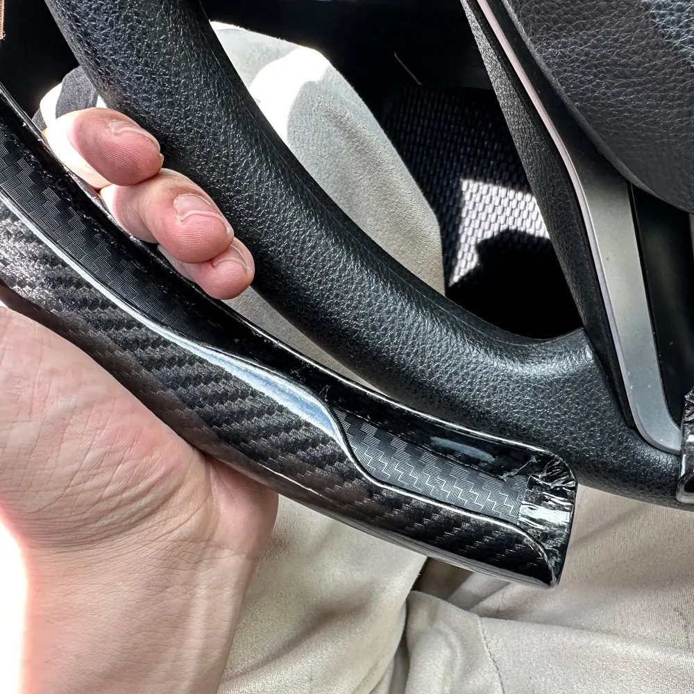 Coprivolante universale per auto Fibra di carbonio Pelle scamosciata Pelle Styling Anti-scivolo Volante di forma rotonda Accessori auto - Image 5