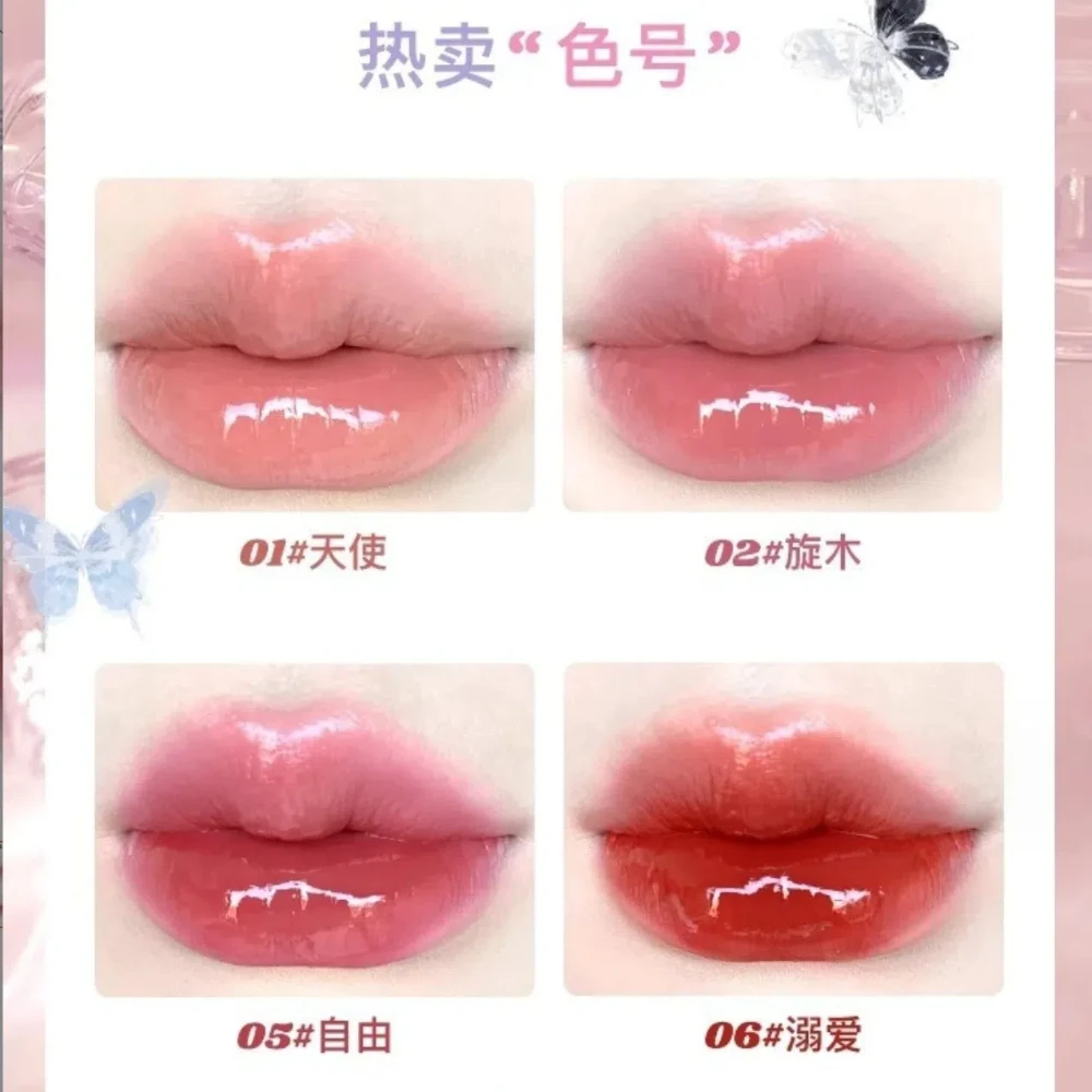 Lip Gloss Lip Makeup Lip Glaze Lip Plumper Pink Water Gloss Clear Waterproof Non-stick Cup Hydrating Fade Lip Lines