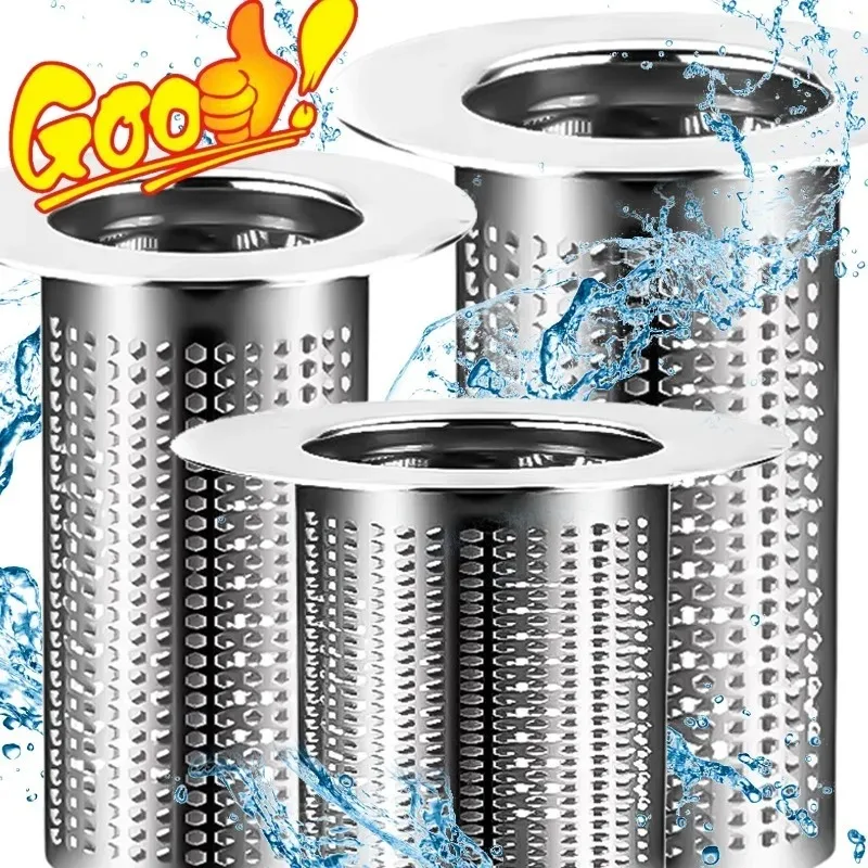 

Stainless Steel Floor Drains Kitchen Sink Anti-clog Filter Mesh Shower Hair Waste Catcher Bathroom Bathtub Leak Proof Strainer