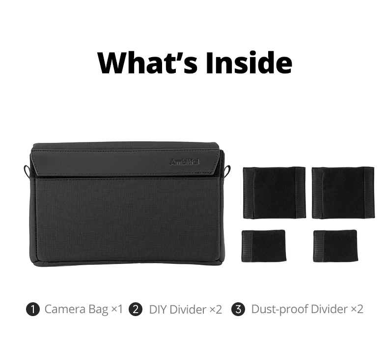 Ambitful Liner Bag D1 Würfel-Kameratasche DIY Trennwände Gepolsterte Aufbewahrung Multifunktionale Tasche M L Größe Kapazität 5,2/5,8L für DSLR-Kamera – Detail 15