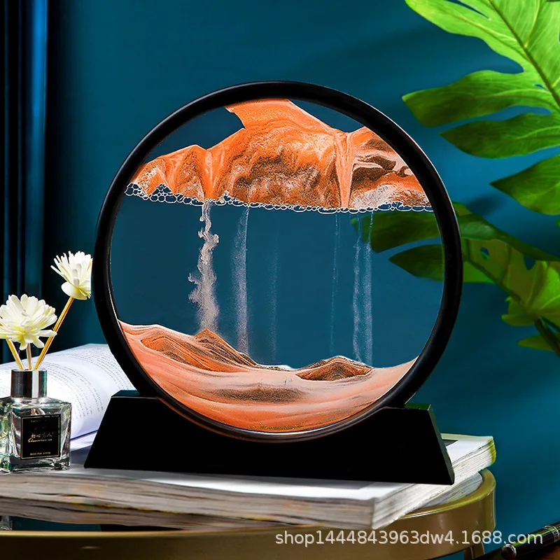 

Креативные домашние поделки, 3d динамическое искусство, украшение для гостиной, подарок на день рождения, круглая картина с зыбучим песком, украшение для гостиной