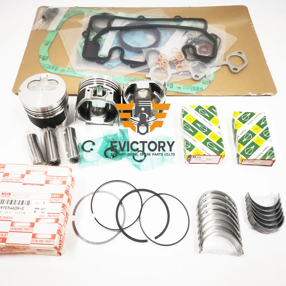 

For excavator NC3000 ISUZU 3LB1 rebuild overhaul kit gasket piston ring bearing