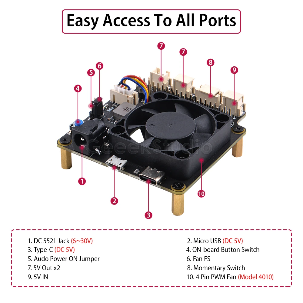 ventilador pwm desligamento seguro para raspberry pi 4b 3b + 3b 2b