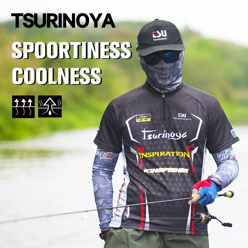 

TSURINOYA Fishing Clothing Summer Short Sleeve Sun Protection Quick Dry Sport Fishing Short