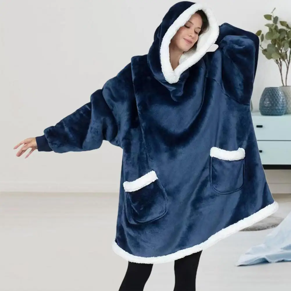 

Loose Fit Loungewear Cozy Winter Loungewear Women's Oversized Hoodie Blanket with Super Soft Flannel Fabric Double for Cold