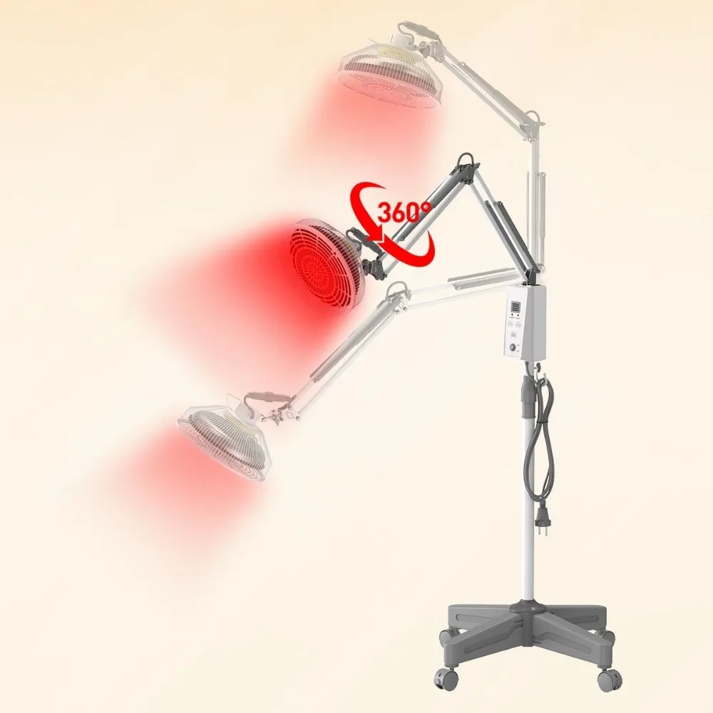 NEW Infrared lamp Red Light Therapy with Base, 2 in 1 Infrared Heat Lamp Device with 275W Bulb