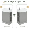 Small Bathroom Vanity with Sink, Freestanding Bathroom Vanity with Toilet Paper Holder & 1 Door, Wood Bathroom Cabinet 5