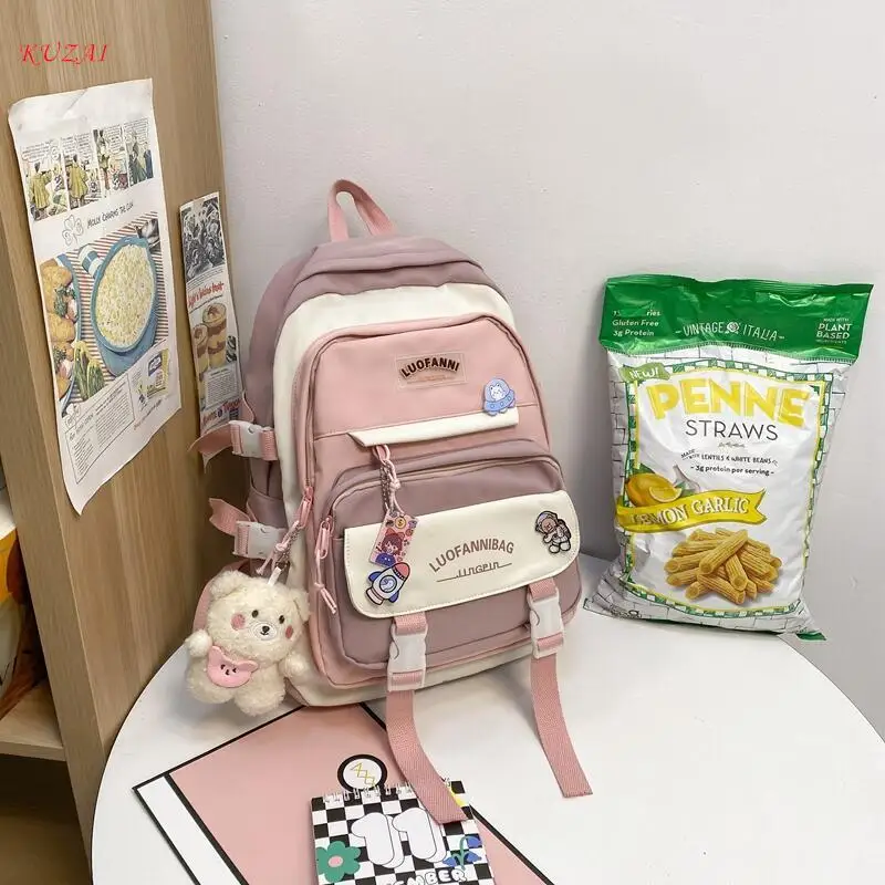 

Модный нейлоновый Водонепроницаемый женский рюкзак KUZAI, милый школьный ранец для девочек-подростков, студенческий портфель для ноутбука