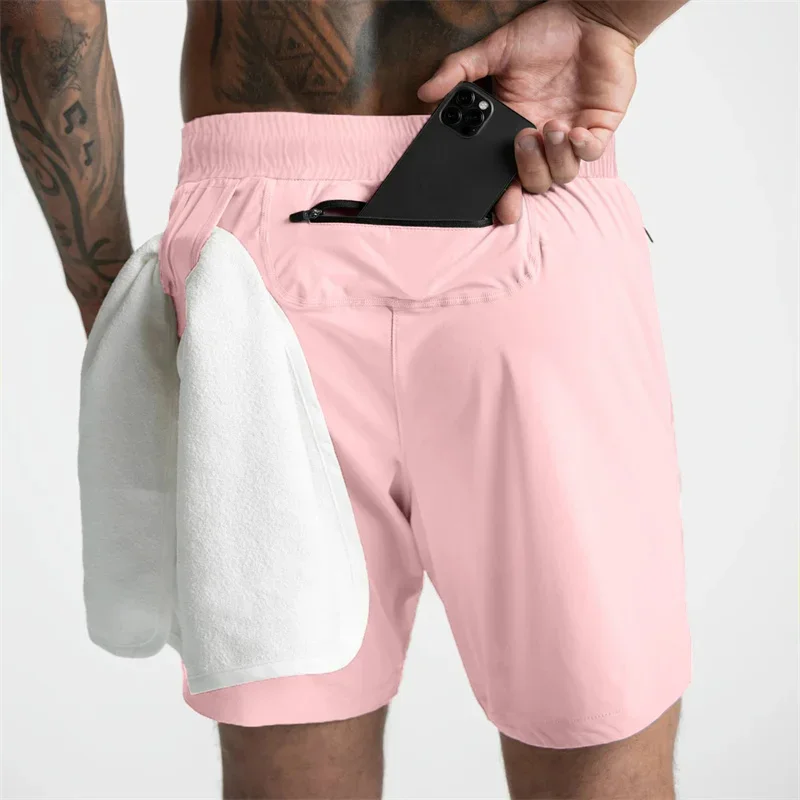 Men Running Bodybuilding Shorts Man Summer Gyms Workout shorts Male Breathable Quick Dry Sportswear Jogger multi-pocket Shorts 5