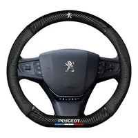 Car Anti-slip Leather Steering Wheel Cover For Peugeot 107 108 206 207 208 301 307 308 406 407 408 508 607 106 3008 4008 5008 GT 4