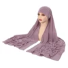 106852-ade7de.jpg Cristal chanvre femmes Hijab couleur unie musulman dames Turban doux élastique foulard moyen-orient tête enveloppement foulard