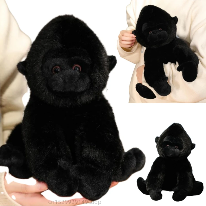 Simulation Chimpanzee Plush Doll 22/32cm Black Hairy Monkey Stuffed Animal Cartoon Home Decor Gift for Boys & Girls