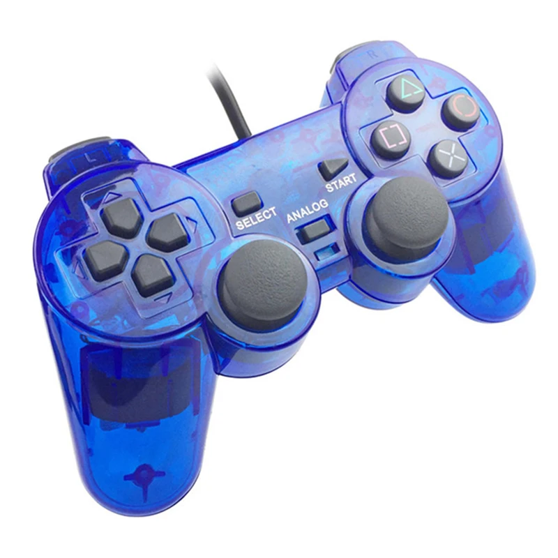 For Playstation 2 Console Game Controller Double Vibration Digital Joypad Wired Connection Gamepad Anti-sweat Anti-slip Joystick