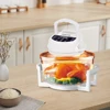 Countertop Air Fryer Convection Oven with Extender Ring, Multifunction Electric Infrared Roaster Heating with 6 Settings,White 2