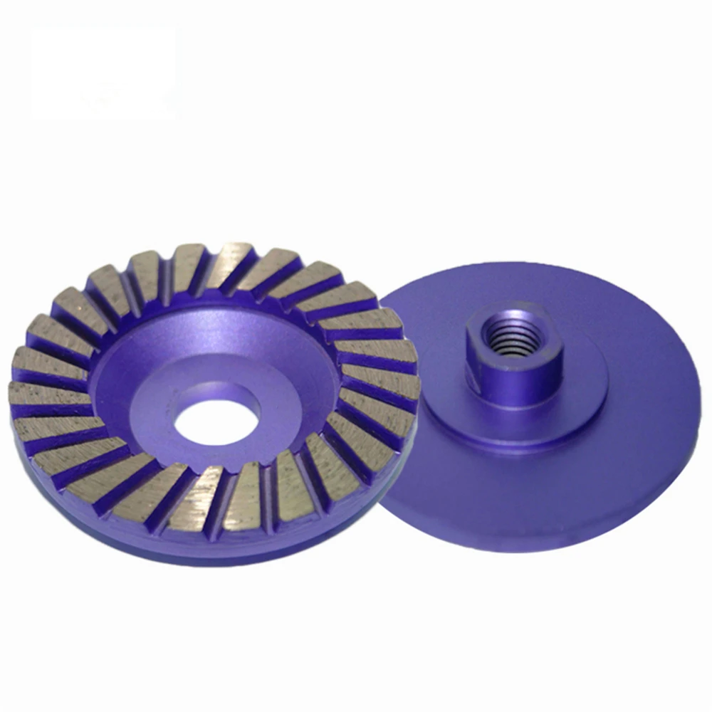 GD67 Diamond Metal Abrasive Polishing Pad 5 Inch Continuous Turbo Segment Grinding Disc for Stone Concrete Terrazzo Floor 9PCS