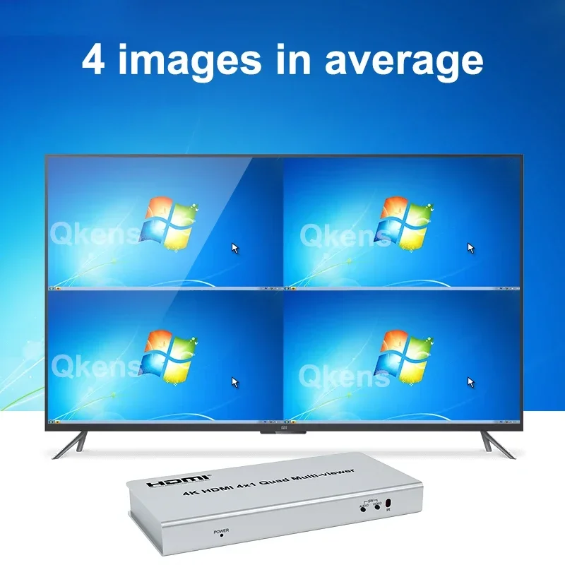 4K 4x1 HDMI 쿼드 멀티뷰어 멀티 스크린 분할 시그먼테이션 심리스 스위처 4채널 비디오 멀티플렉서 좌우 듀얼 디스플레이