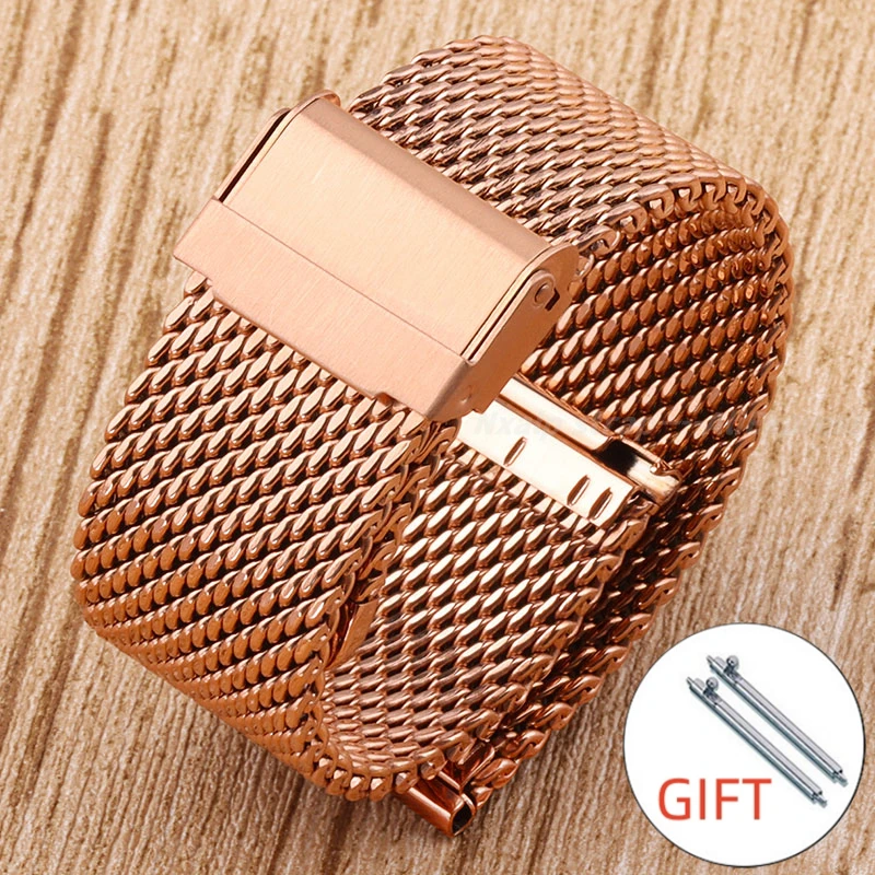 Sleek Milanese Mesh Stainless Steel Quick Release Watch Strap - 1.0mm Width, Multiple Sizes Available