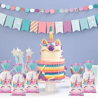 Unicorn Party Decoration Disposable Tableware Unicorn Birthday Party Decorations Kids Baby Shower Girl Birthday Party Supplies 4