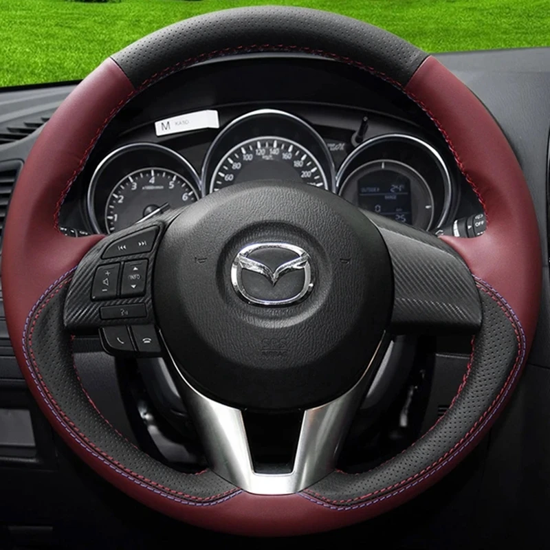 

Оплетка автомобильного рулевого колеса для Mazda 3 CX-3 Mazda CX-5 CX5 Atenza 2014-2016 Настроить рулевое управление Обертка Автомобильные аксессуары
