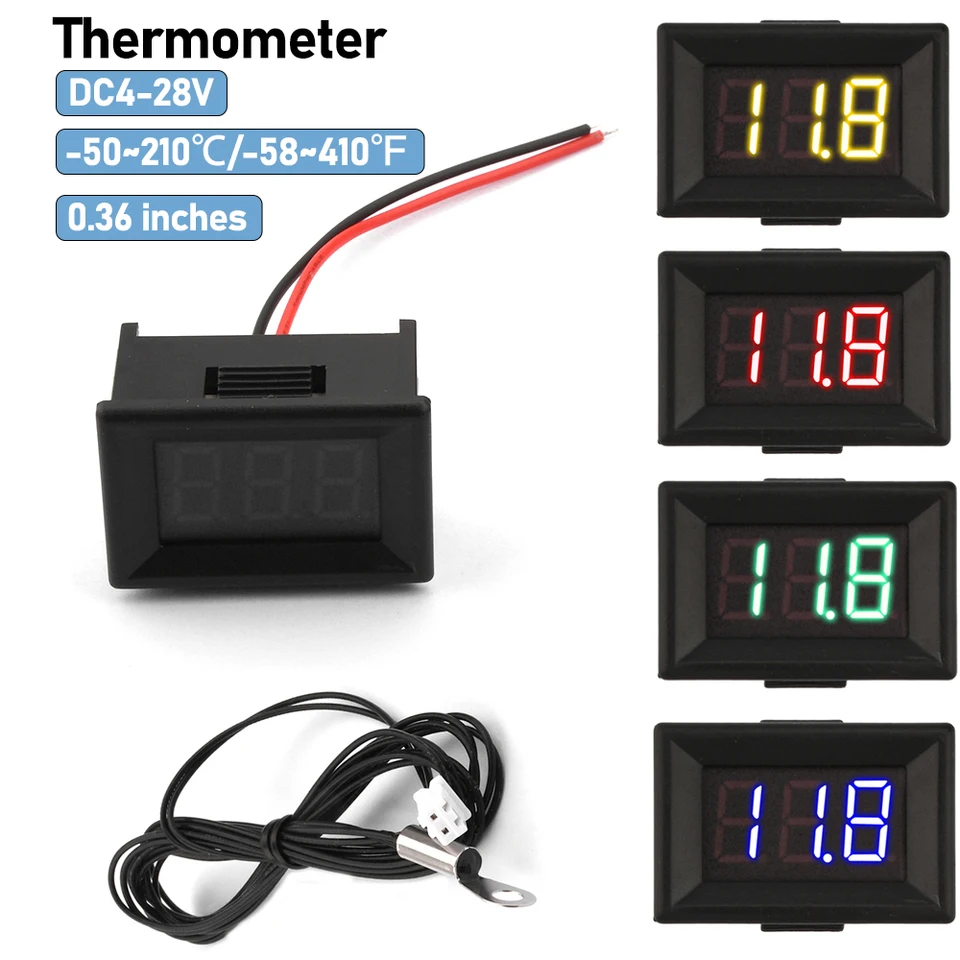 Mini Termometro Digitale DC4-28V Con Sonda NTC Impermeabile - Tester Temperatura