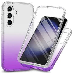 Candy Color 360° Shockproof Full Coverage Case with Screen Protector - Galaxy A55 5G (Purple)