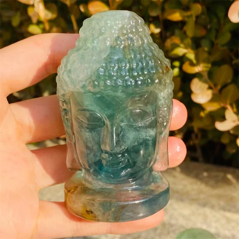 

Natural Fluorite Buddha Carving Figurine Quartz Reiki Healing Crafts Home Office Decor Gift 1pcs 7.5CM